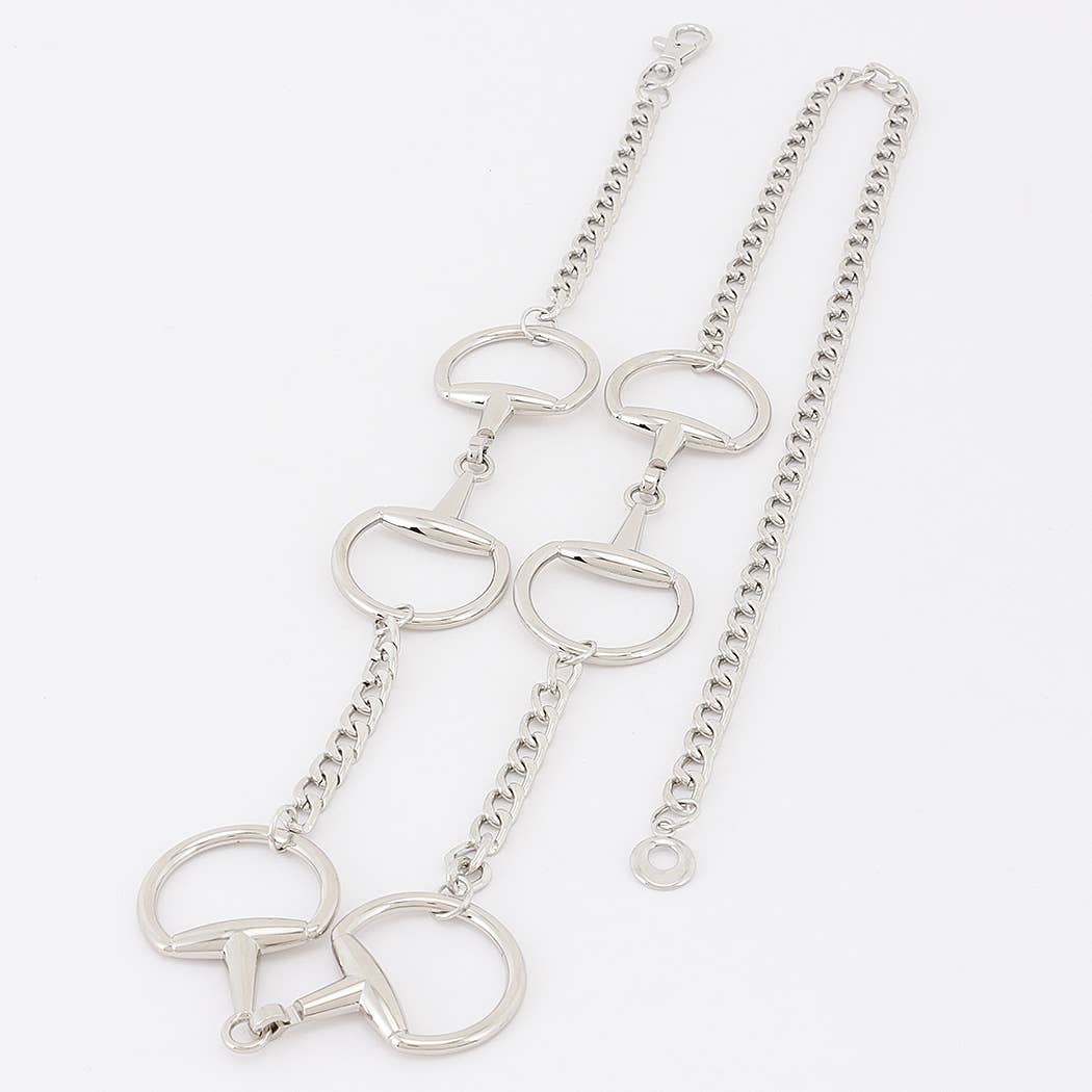Horsebit Layered Chain Waist Belt