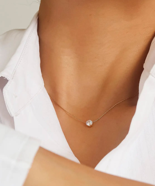 Delicate Cubic Stone Necklace