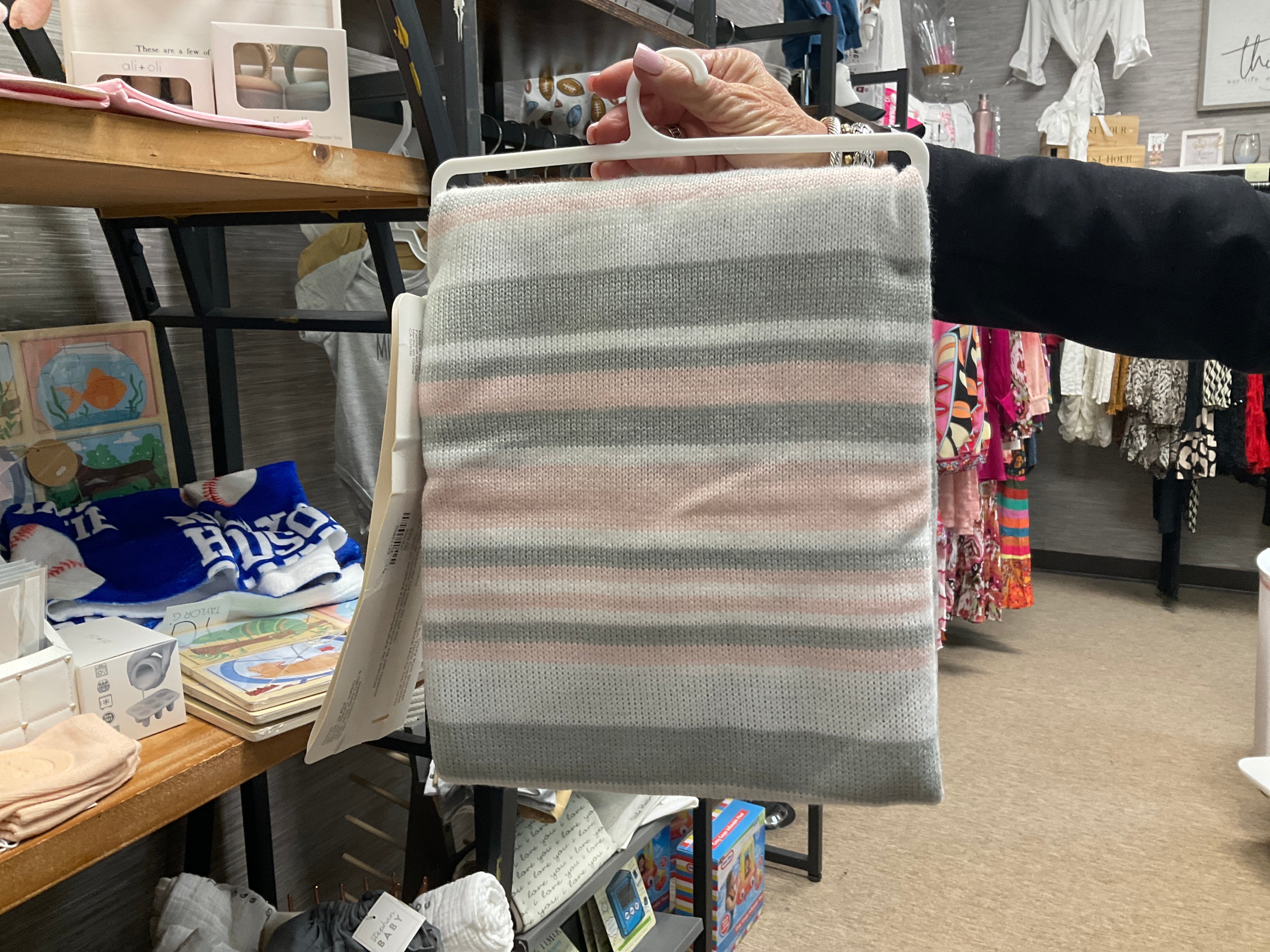 Baby Grey Pink Blanket