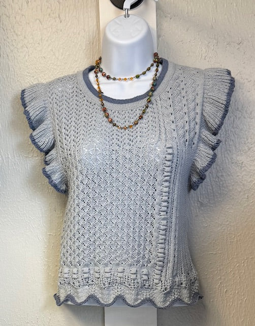 Crochet Ruffle Sleeve Tank