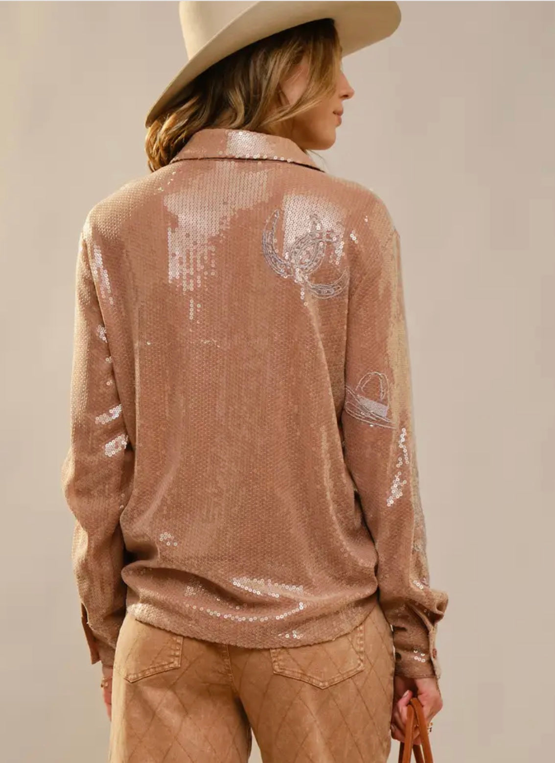 western sequin blouse