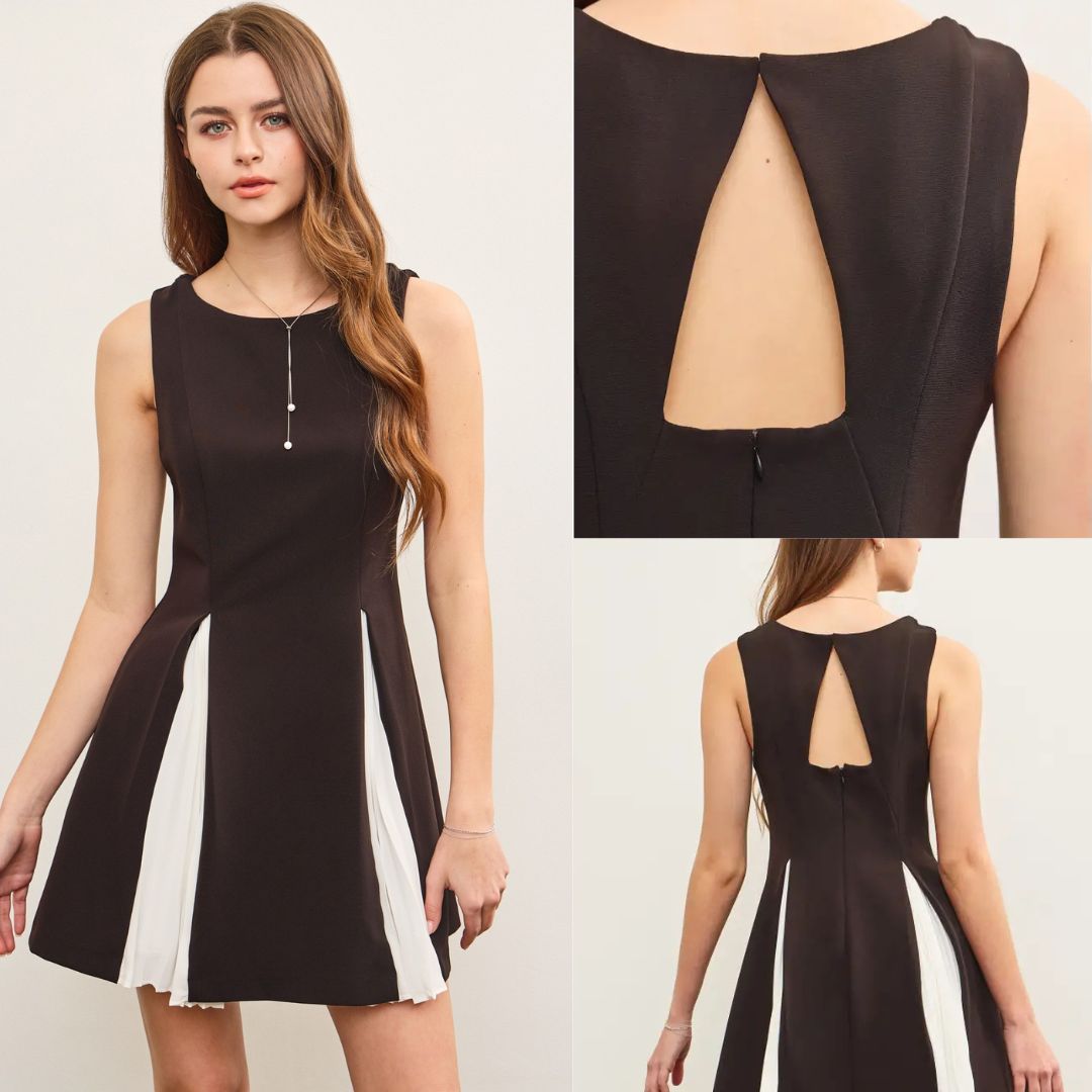Hidden Pleated Sleeveless Dress