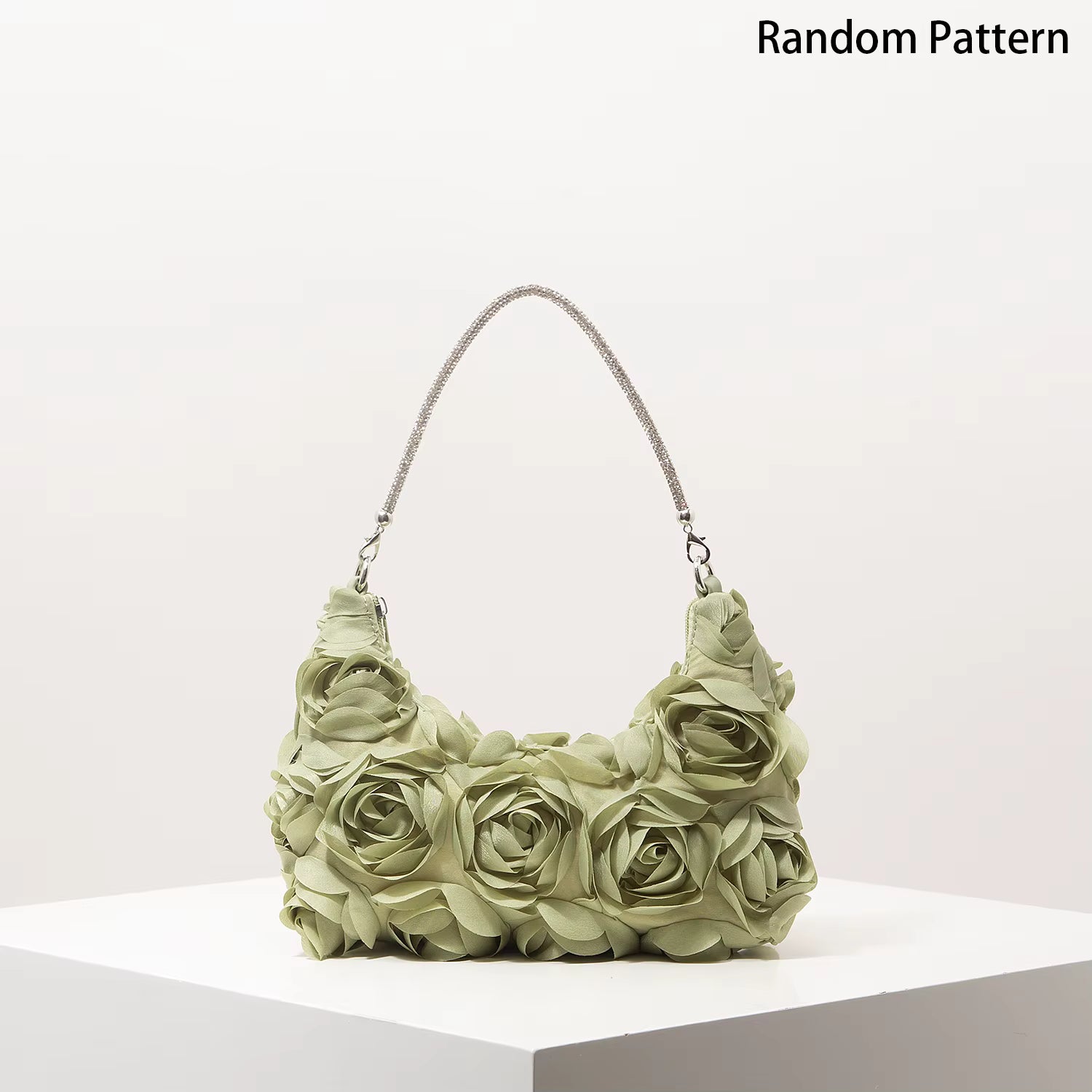 Petal Purse with Rhinestone Strap