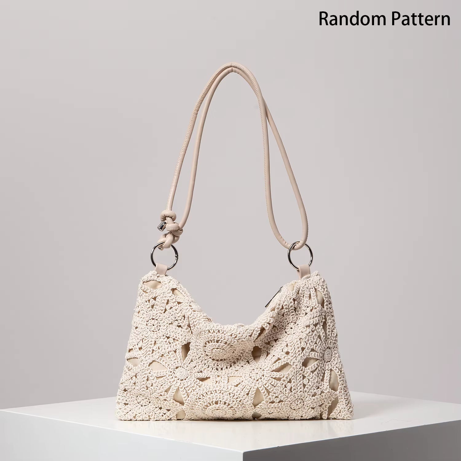 Knoted Handle Crocheted Bag