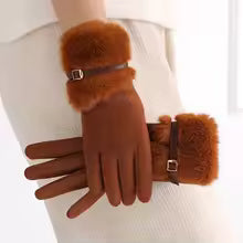 Fur trim Glove