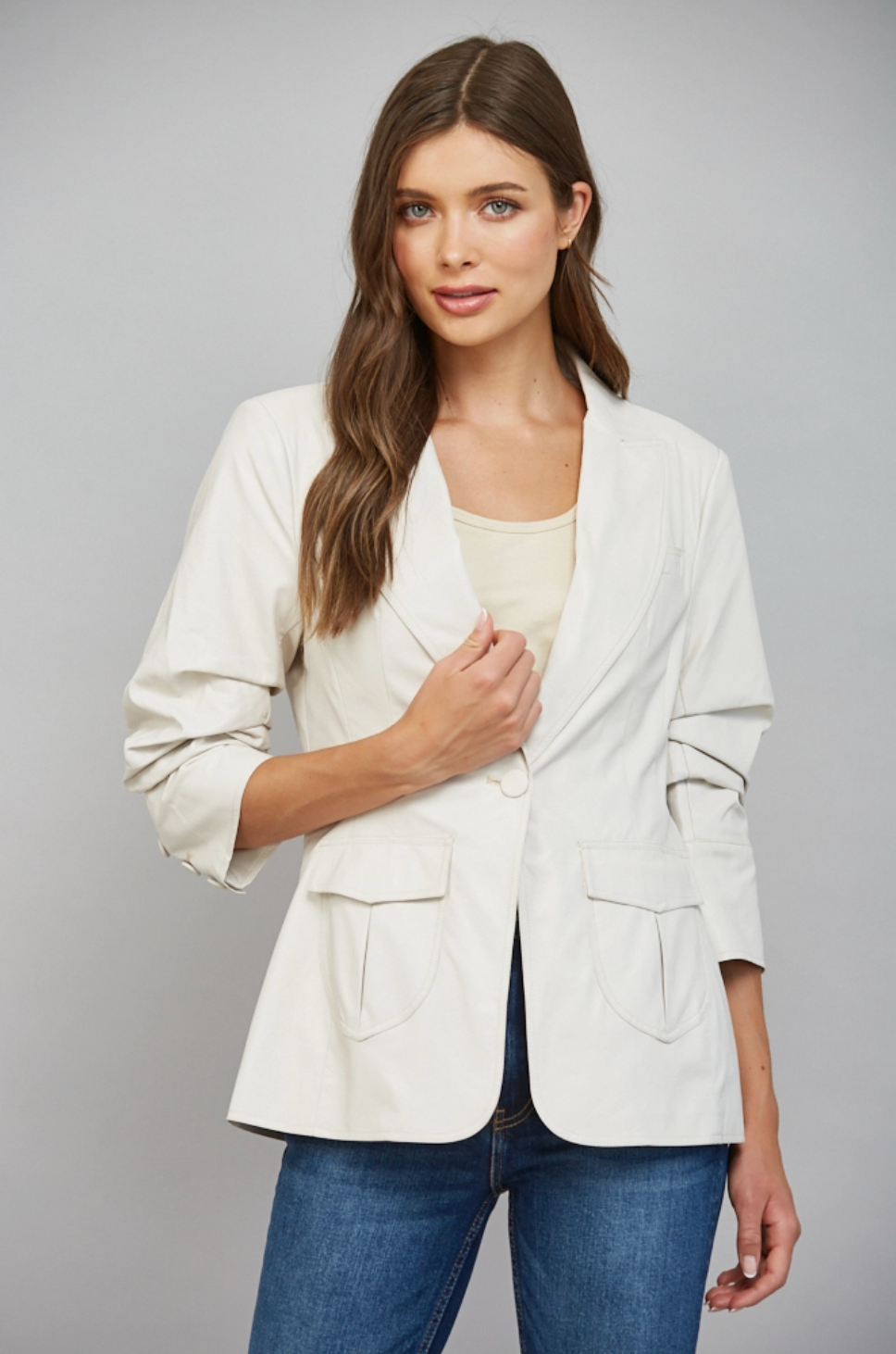 Crean Vegan Leather Blazer