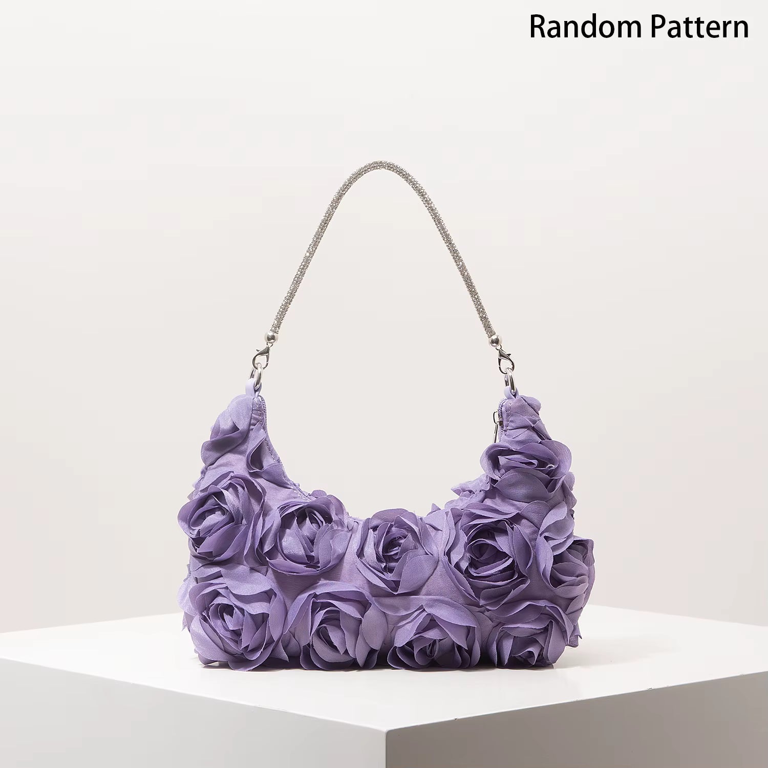 Petal Purse with Rhinestone Strap