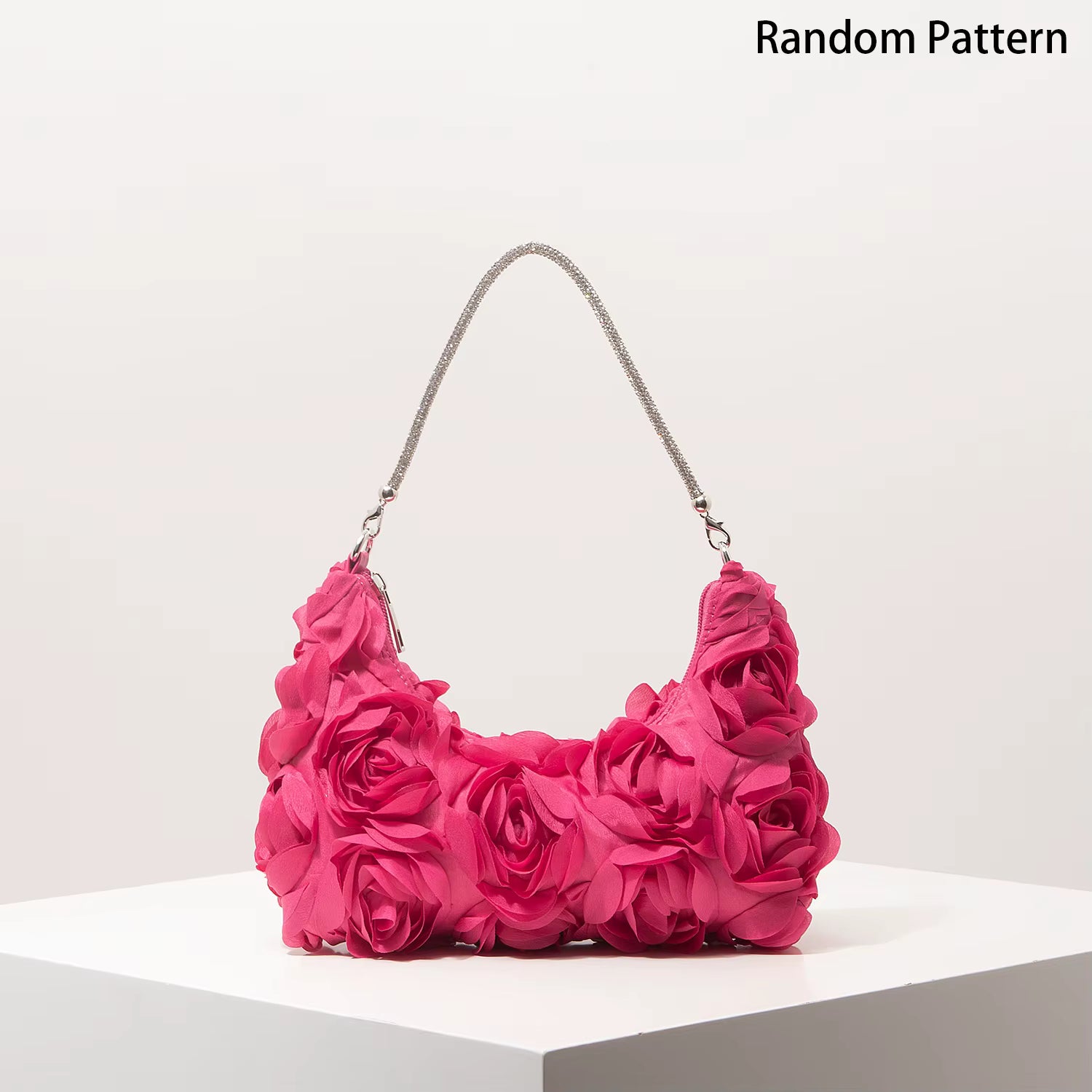 Petal Purse with Rhinestone Strap