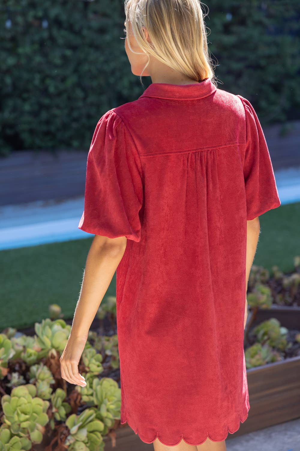 Scallop Collared Shift Dress