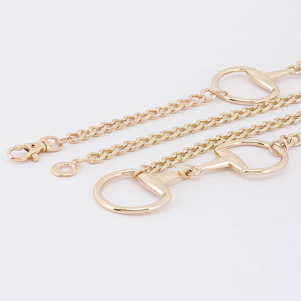 Horsebit Layered Chain Waist Belt