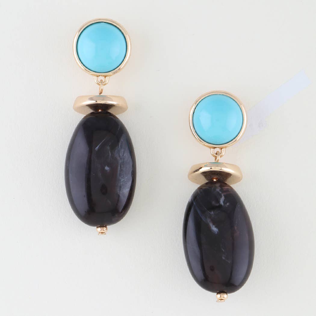 Marble Stone Drop Earrings