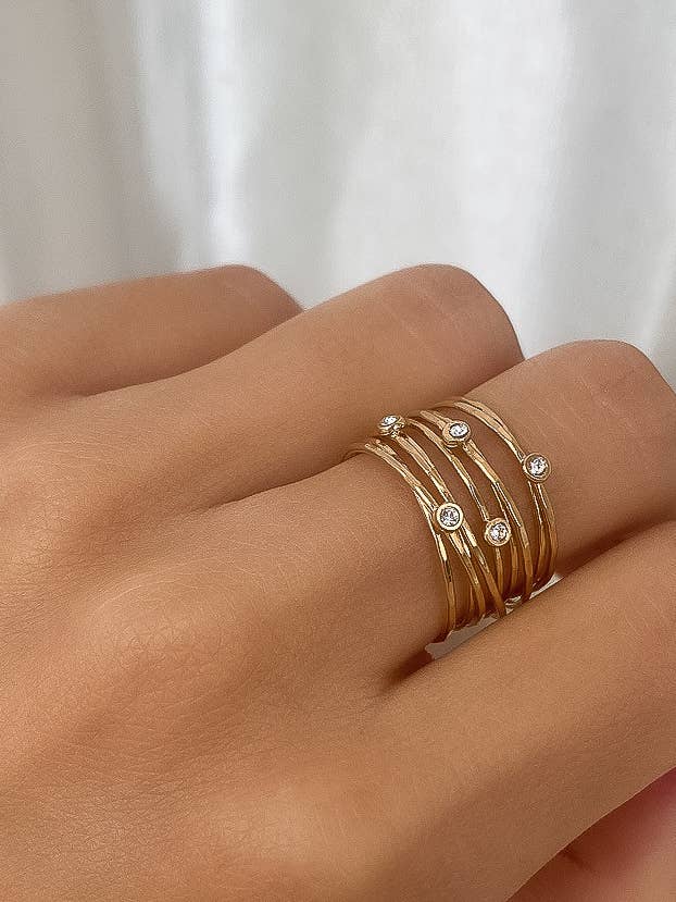 18K Gold Vintage Multi-Band Ring