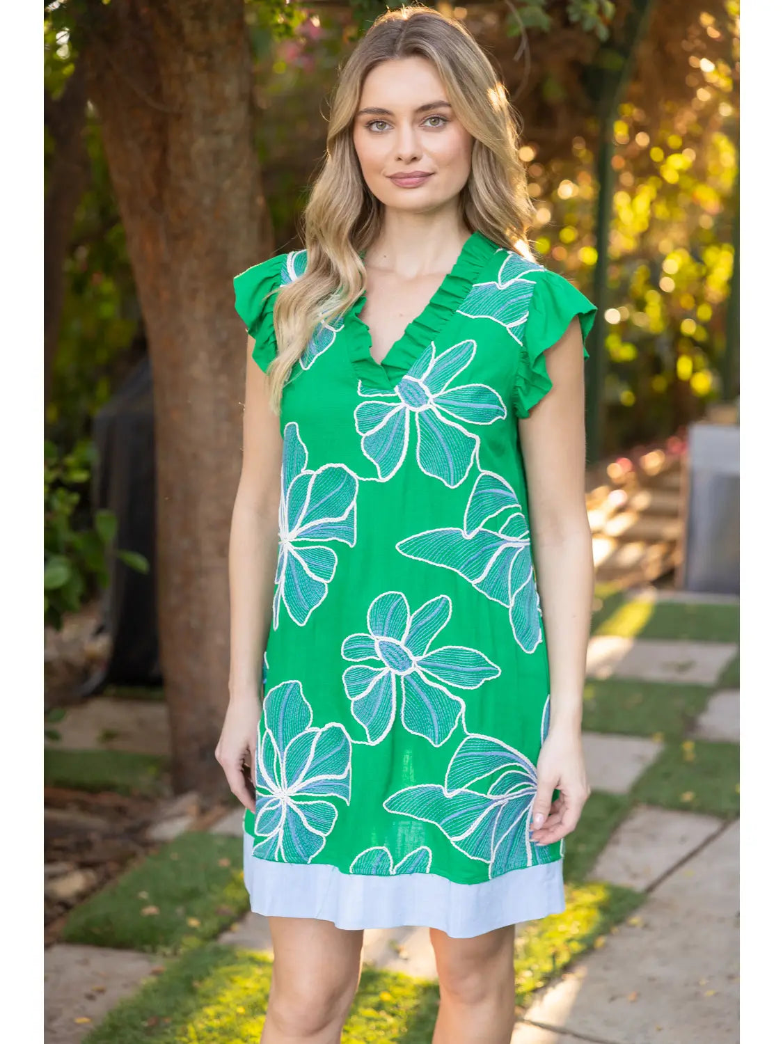Green Embroidered Dress