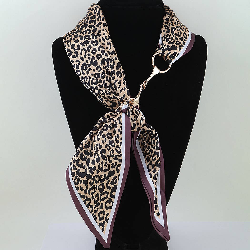 Leopard Toggle Scarf Wrap Necklace