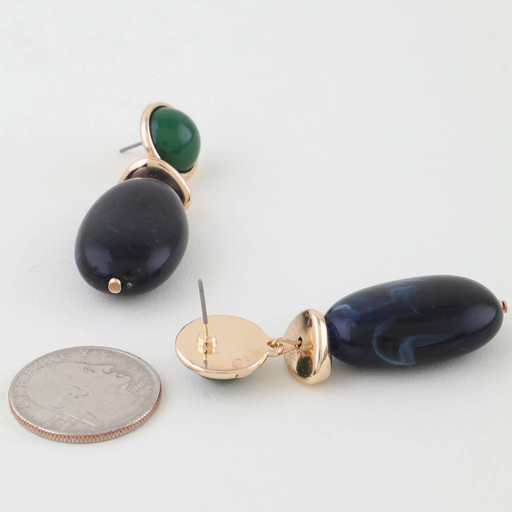Marble Stone Drop Earrings