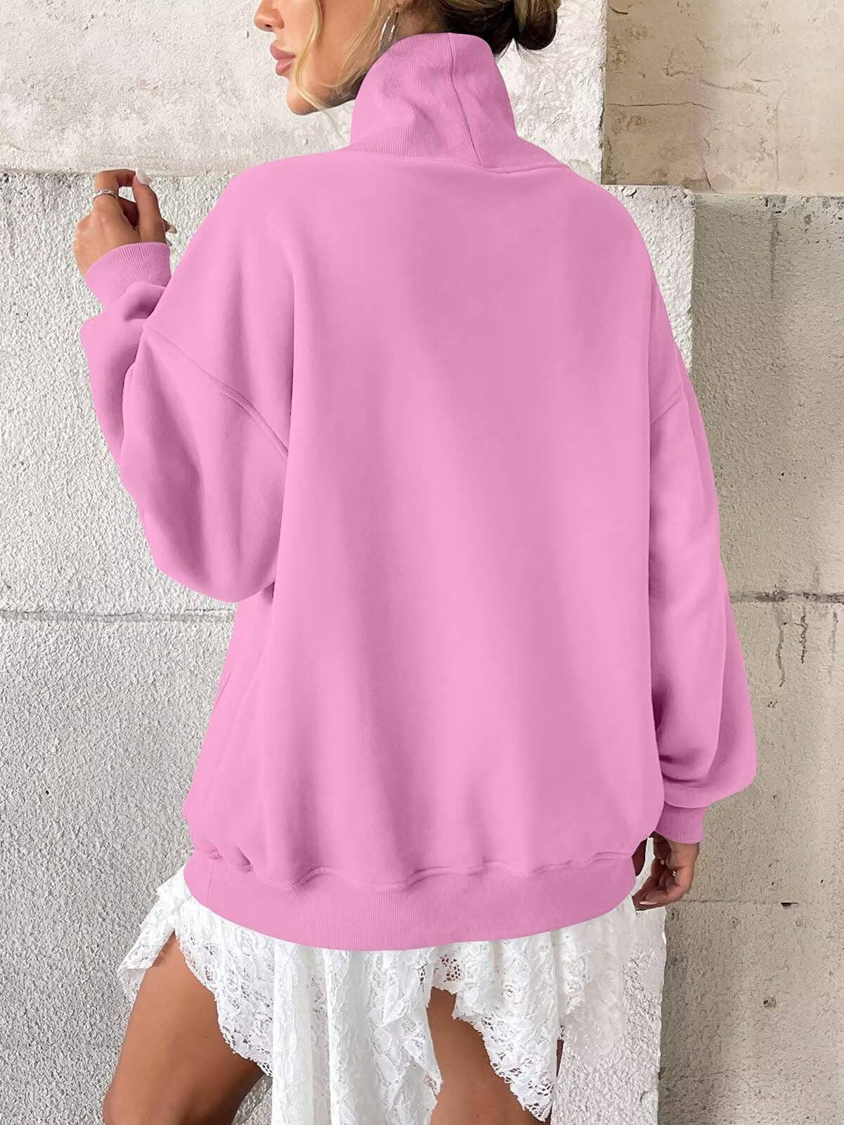 Cowlneck Pullover Sweatshirt Boutique Oversized Casual