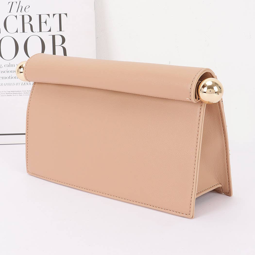Roll-Top Sphere Accent Chain Clutch