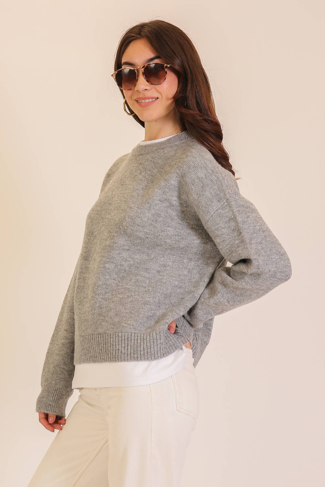 Twofer Crew Neck Layered Sweater