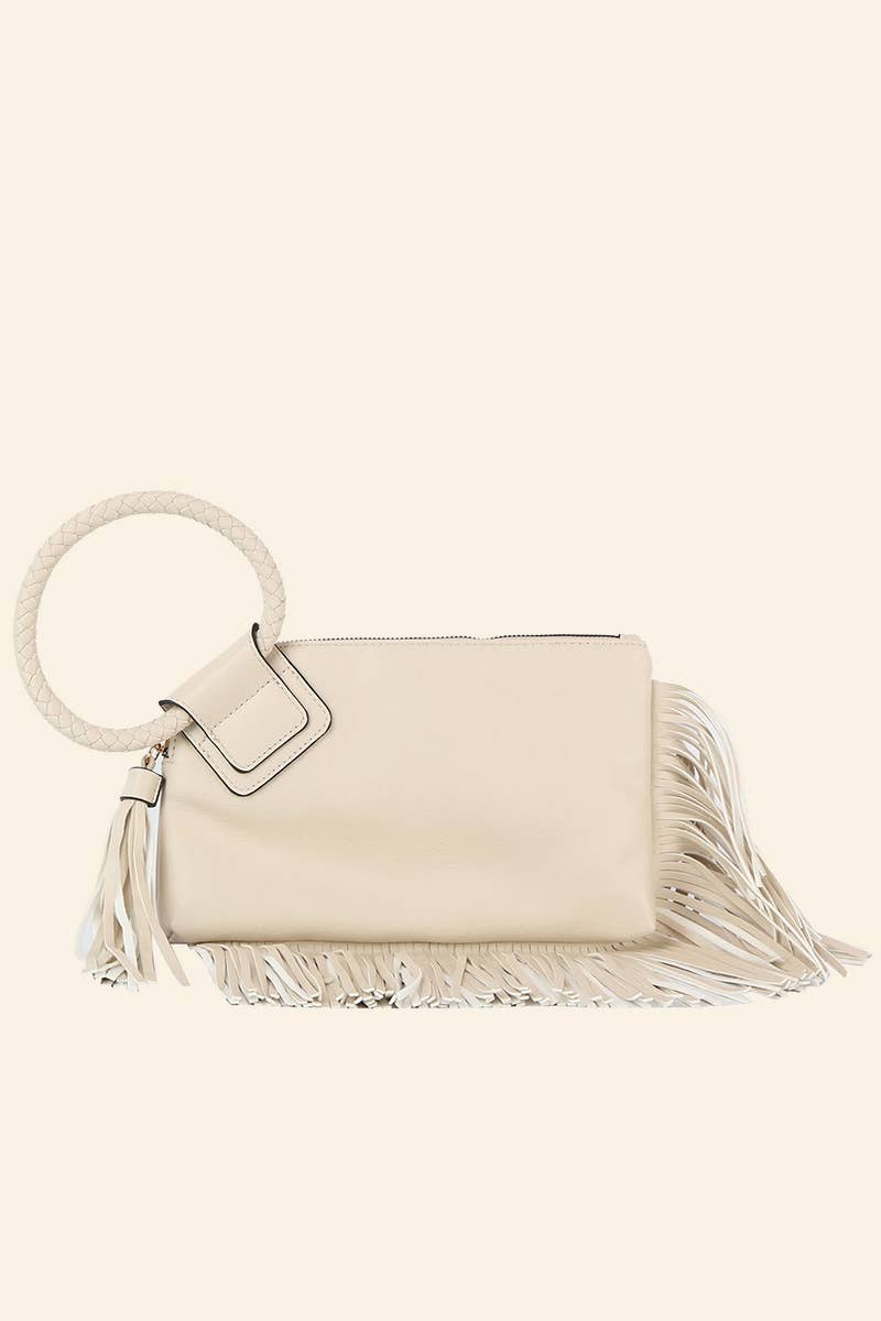 Fringe Cuff Clutch Tassel Wristlet Clutch Bag