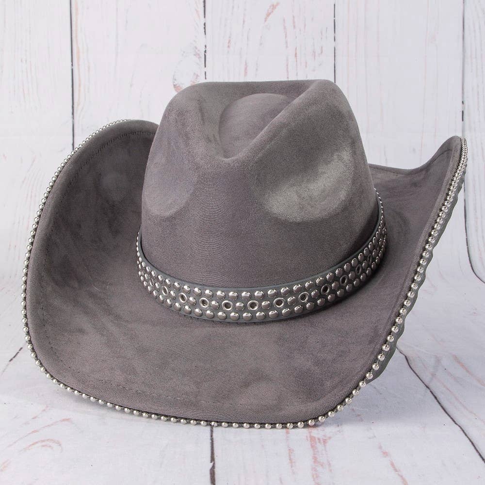 Studded Trim Western Cowboy Hat