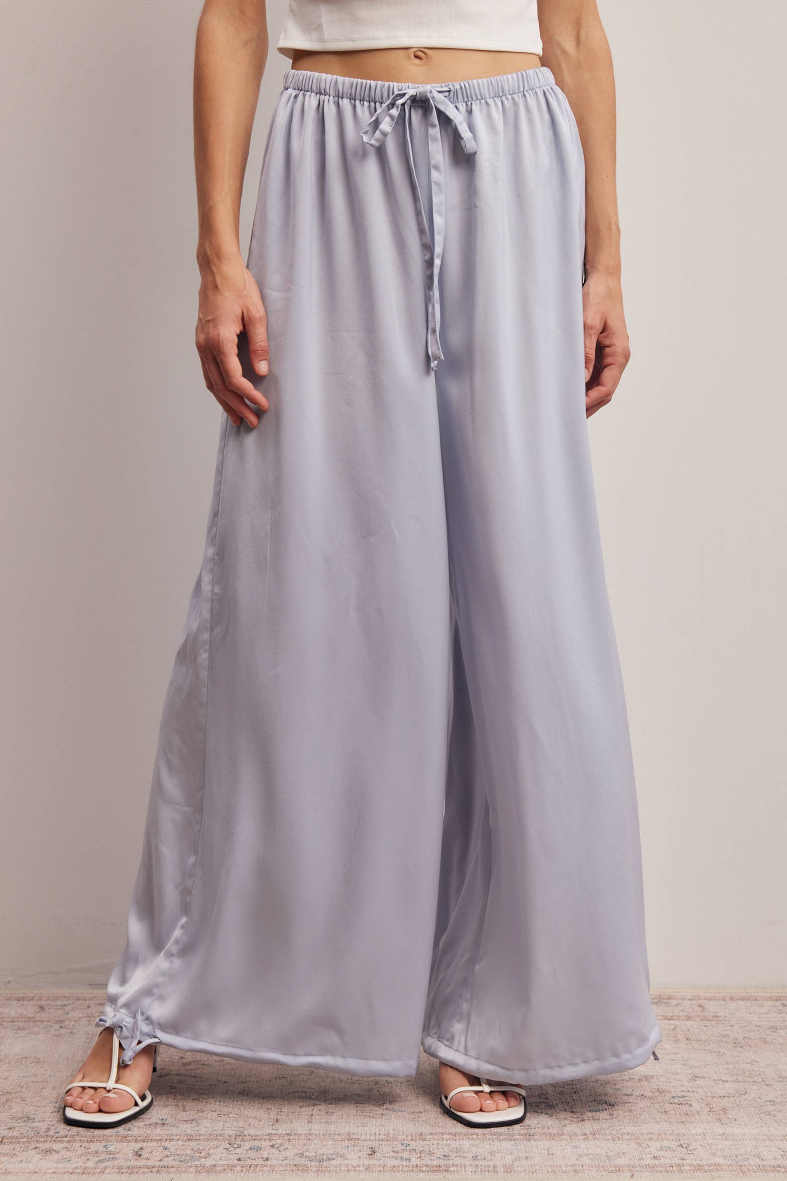 Convertible Wide Leg Tie Hem Pants FP0022