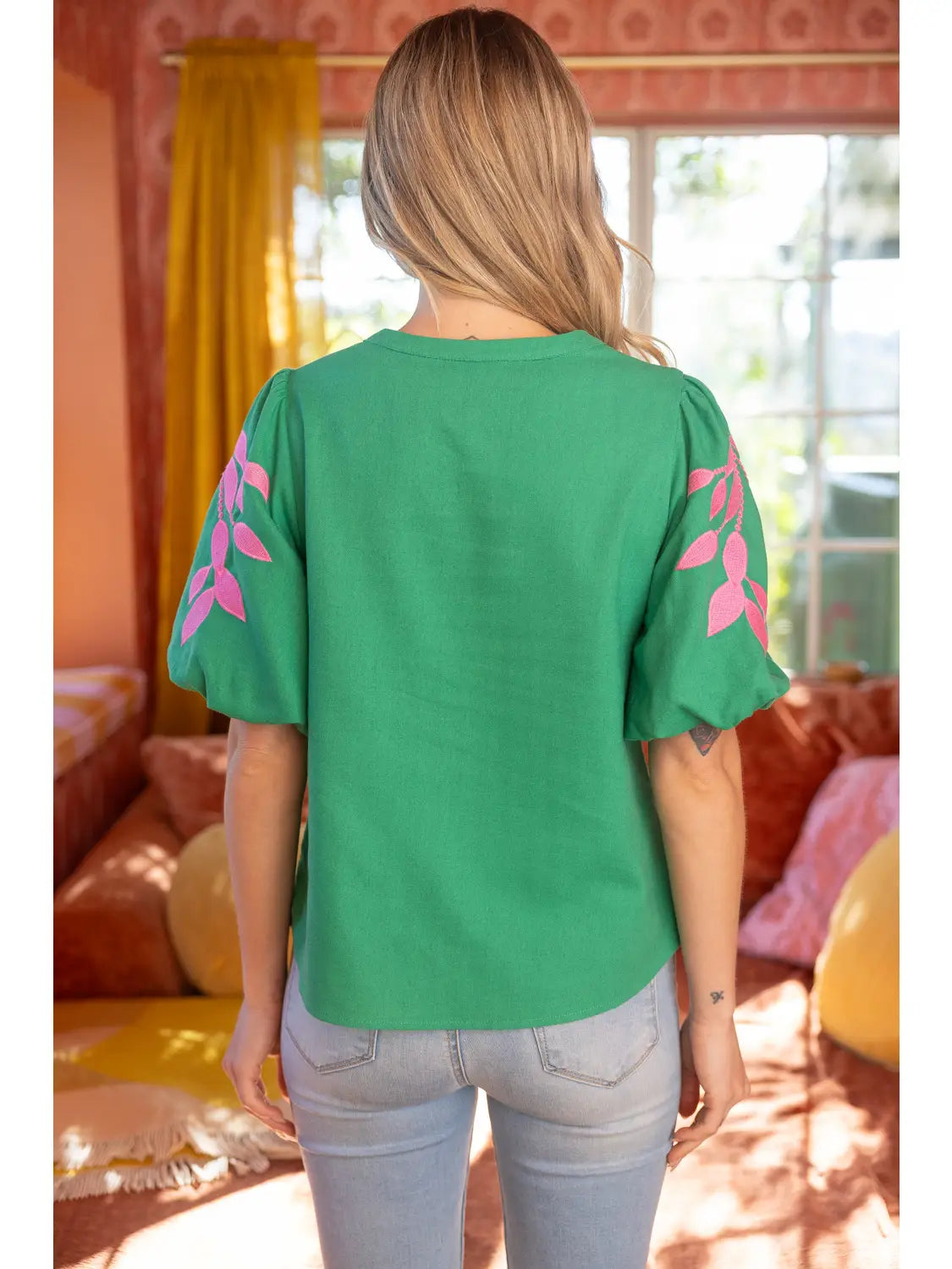 Green Applique Top