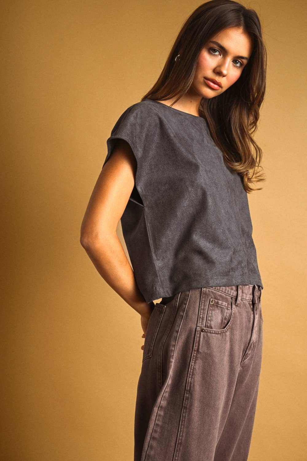 SUEDE CROP TOP