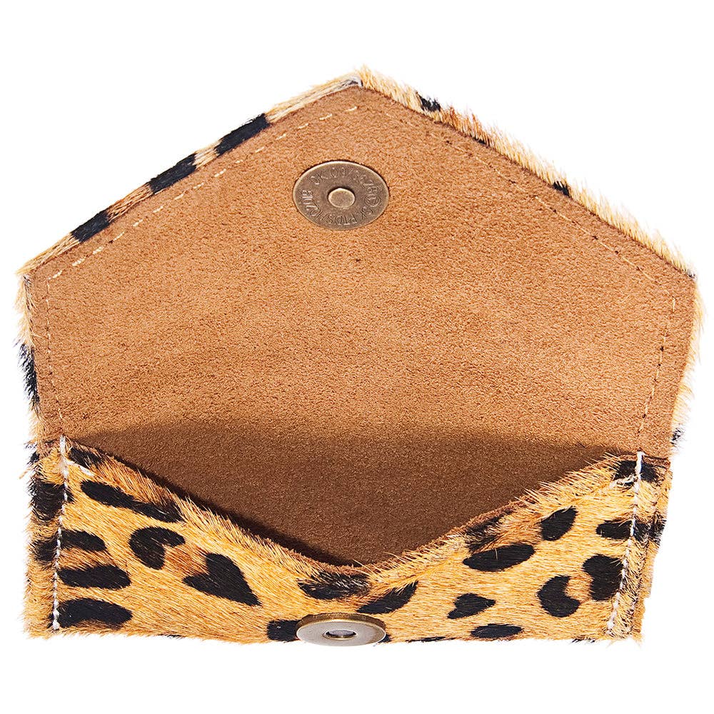 Envelope Hair-On Leather Coin Purse