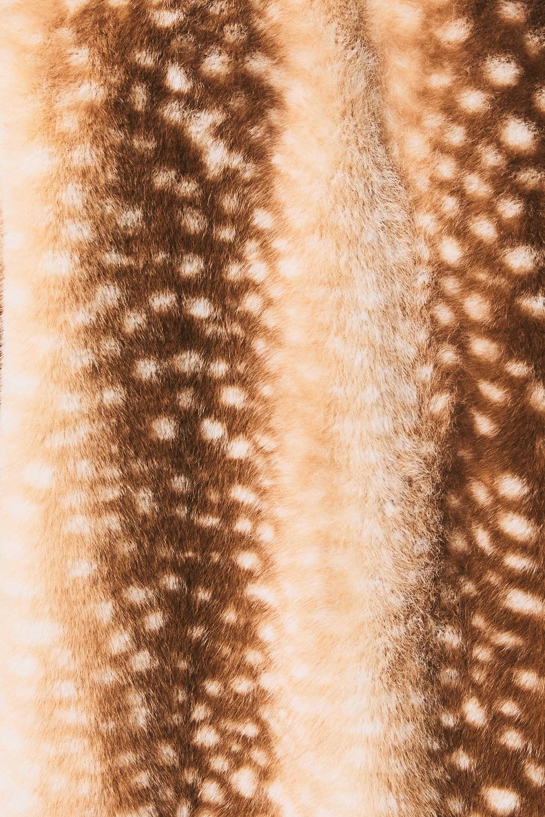 Faux Fur Deer Print Zip Jacket