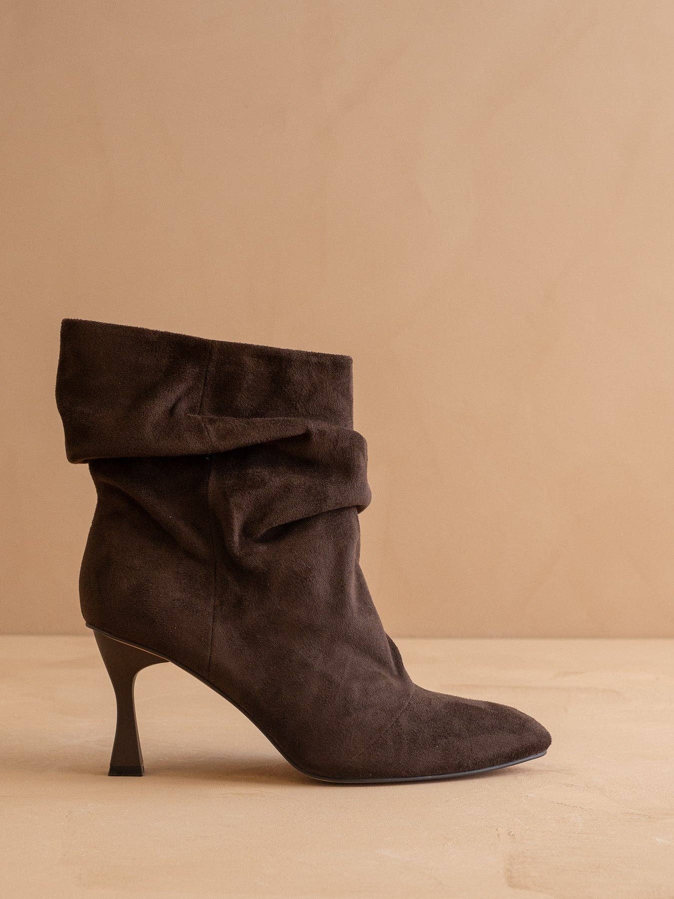 The Gina | Coffee Slouch Heel Fall Bootie