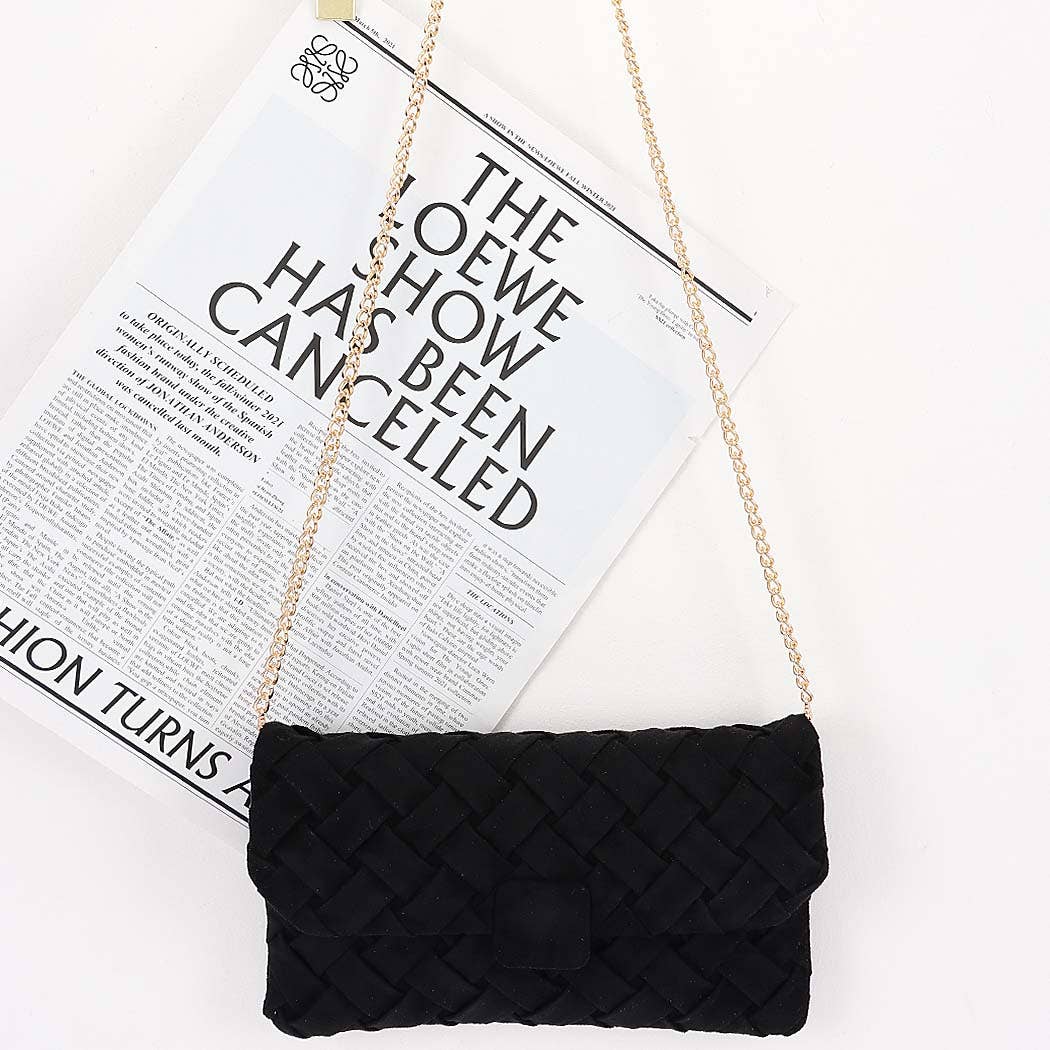 Embossed Faux Suede Clutch Bag