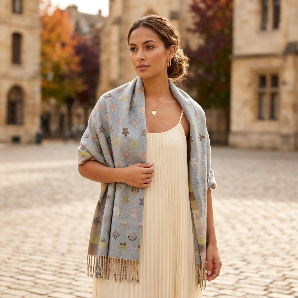 Dusty Floral Print Scarf