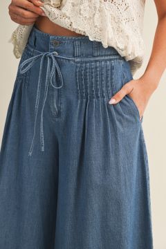 Pintuck Washed  Denim