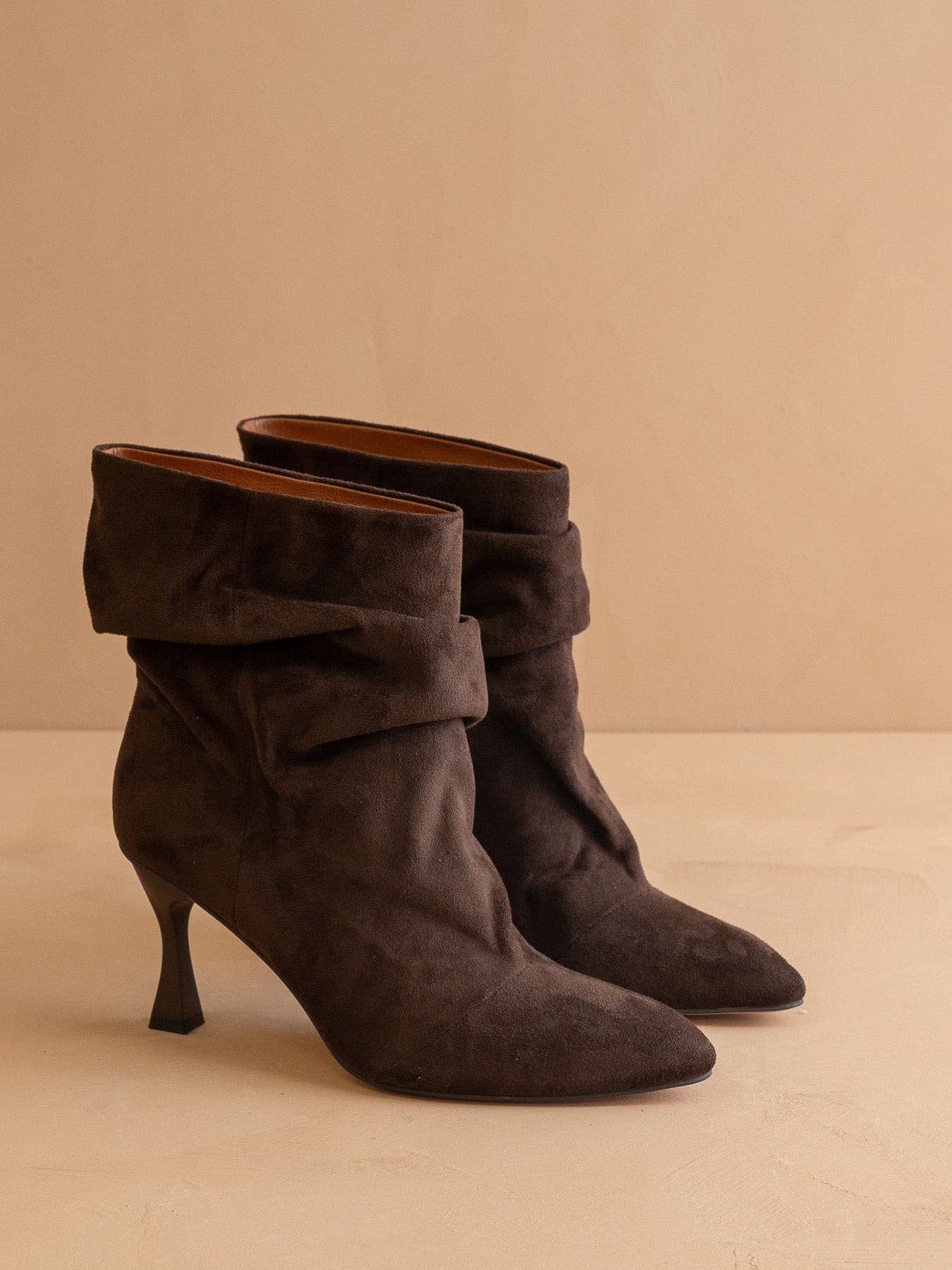 The Gina | Coffee Slouch Heel Fall Bootie