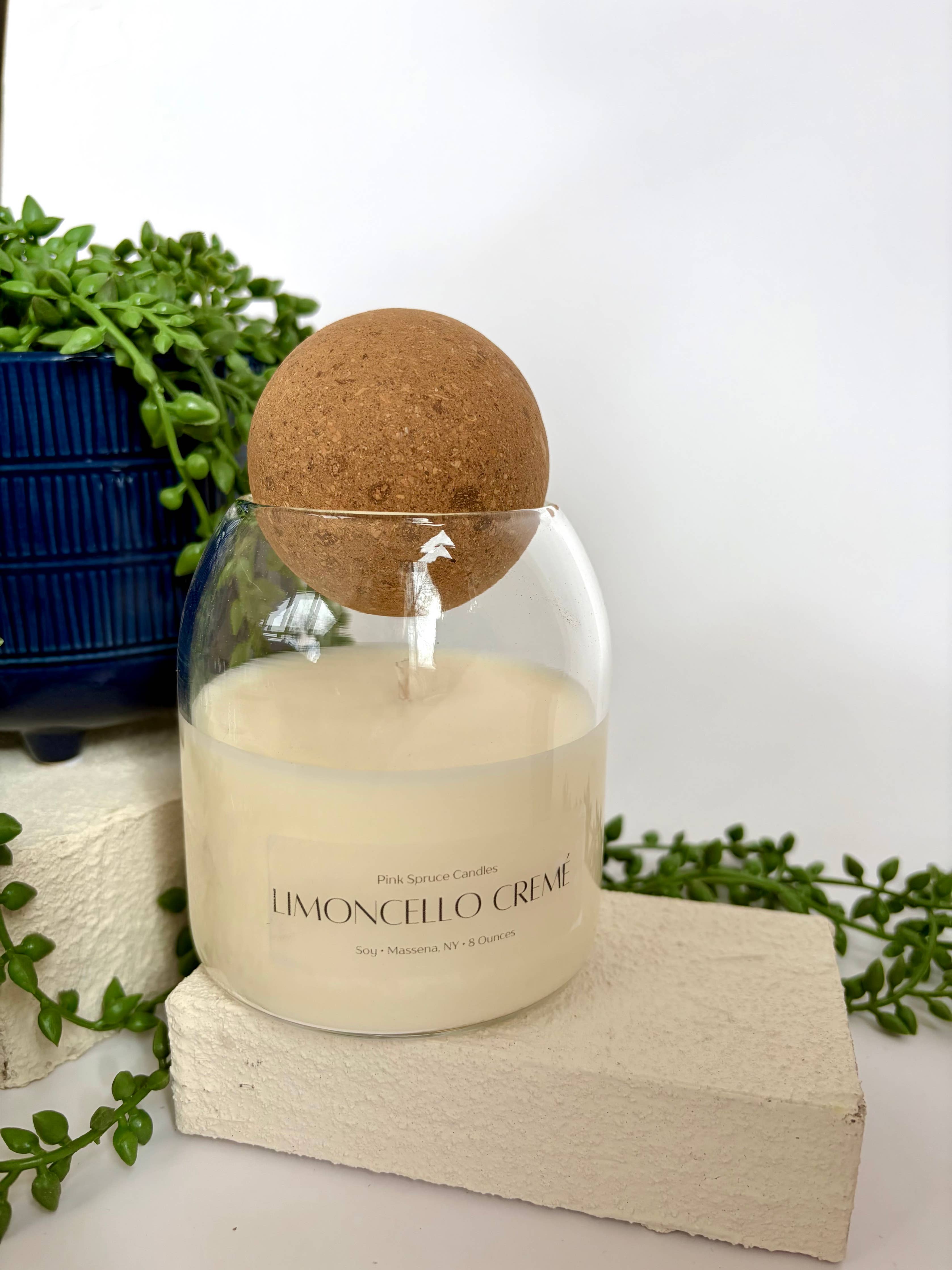 Cork Top Candle - Limoncello crème scent - spring candles 