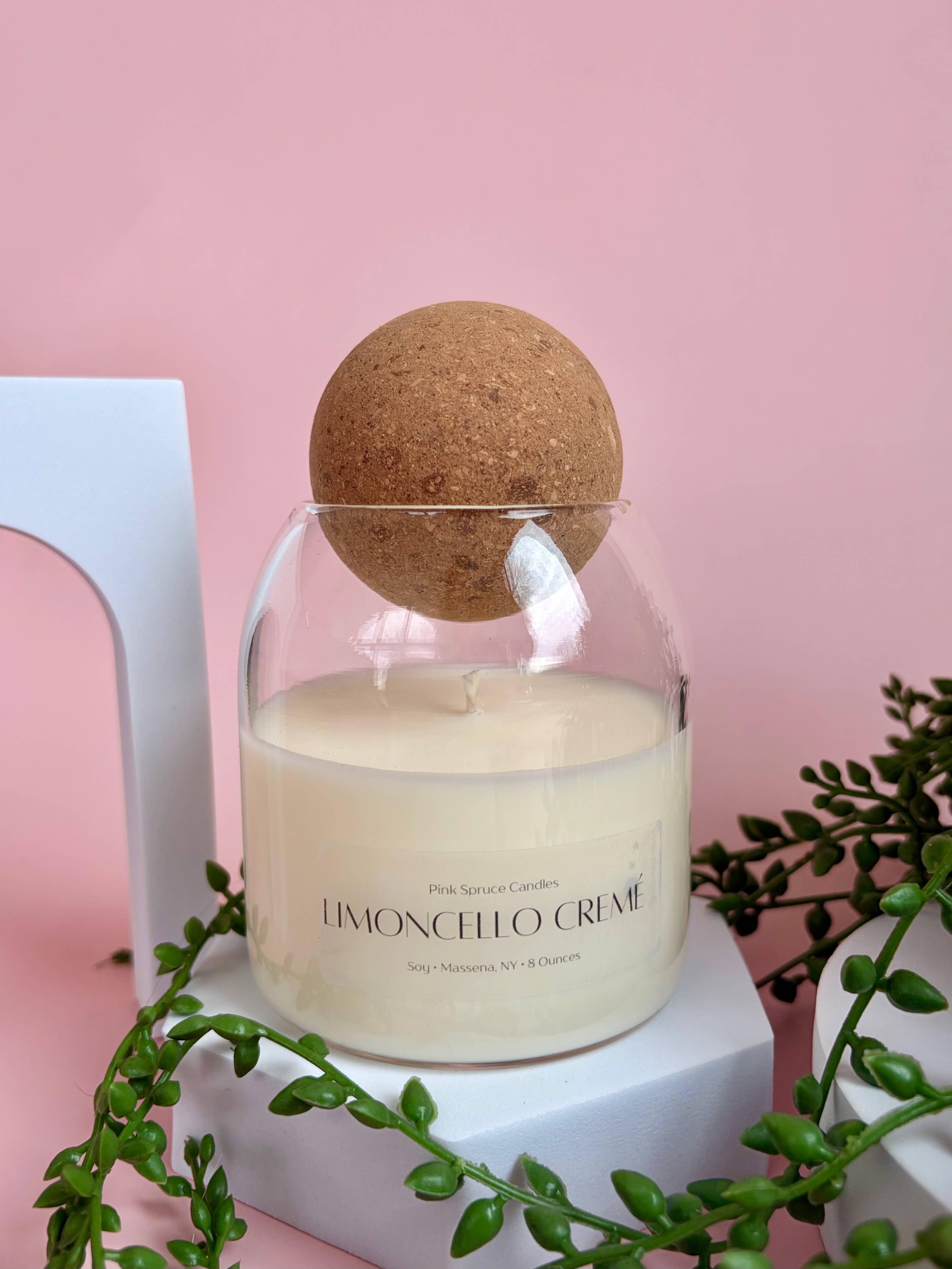 Cork Top Candle - Limoncello crème scent - spring candles 