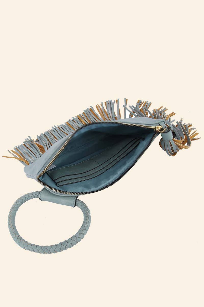Fringe Cuff Clutch Tassel Wristlet Clutch Bag