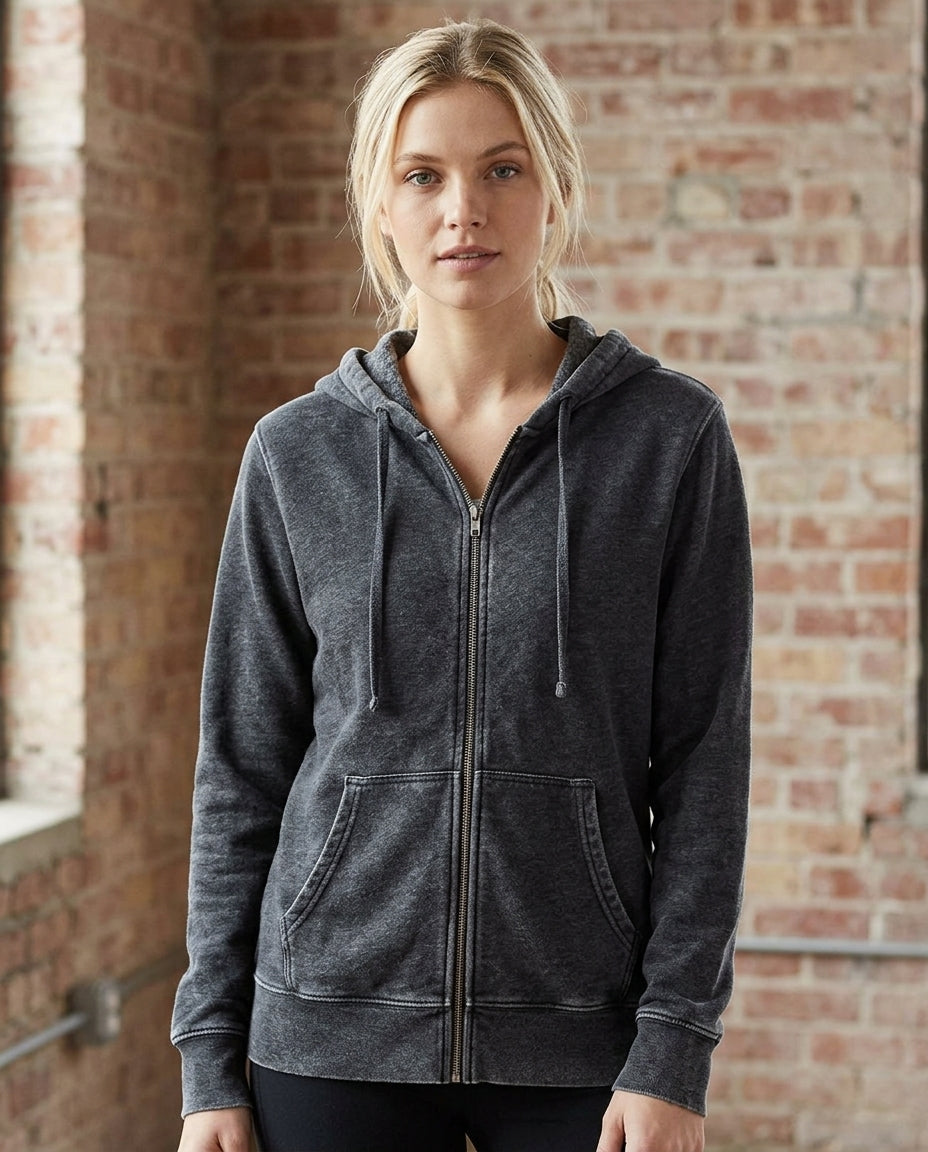 Mineral Wash Zip Hoodie