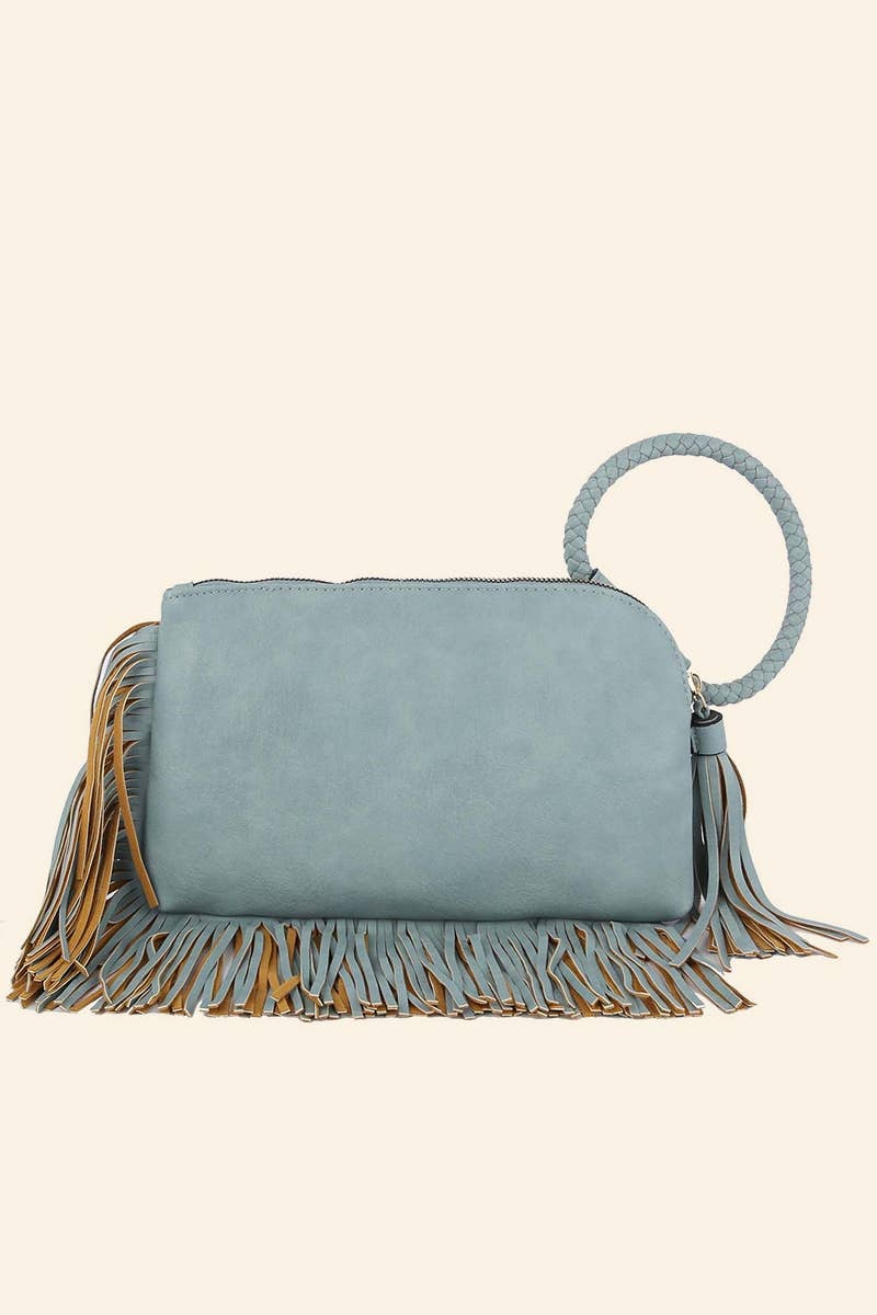 Fringe Cuff Clutch Tassel Wristlet Clutch Bag