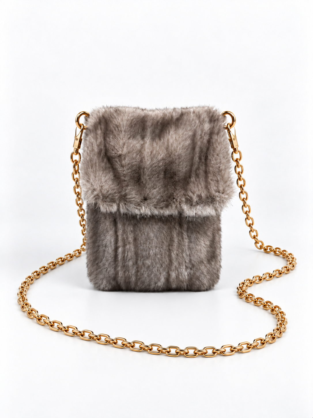 Sagg Faux Fur Chain Crossbody Bag