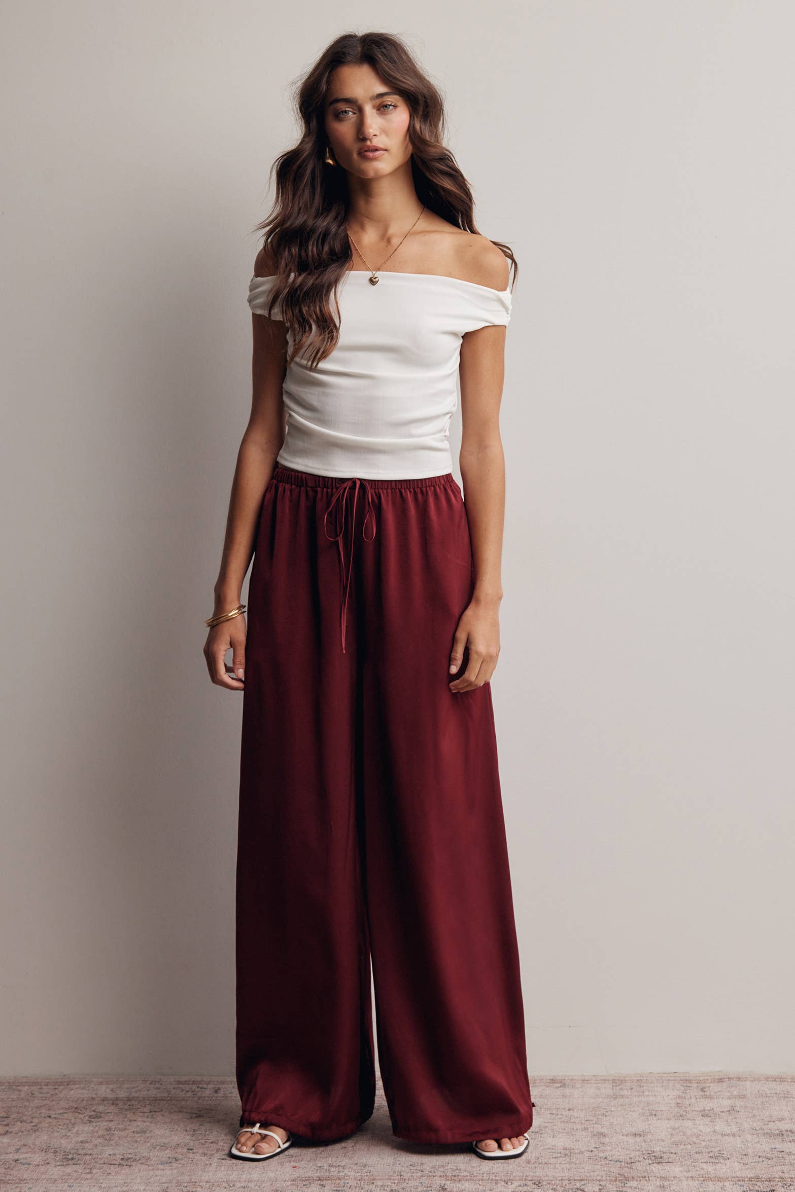Convertible Wide Leg Tie Hem Pants FP0022