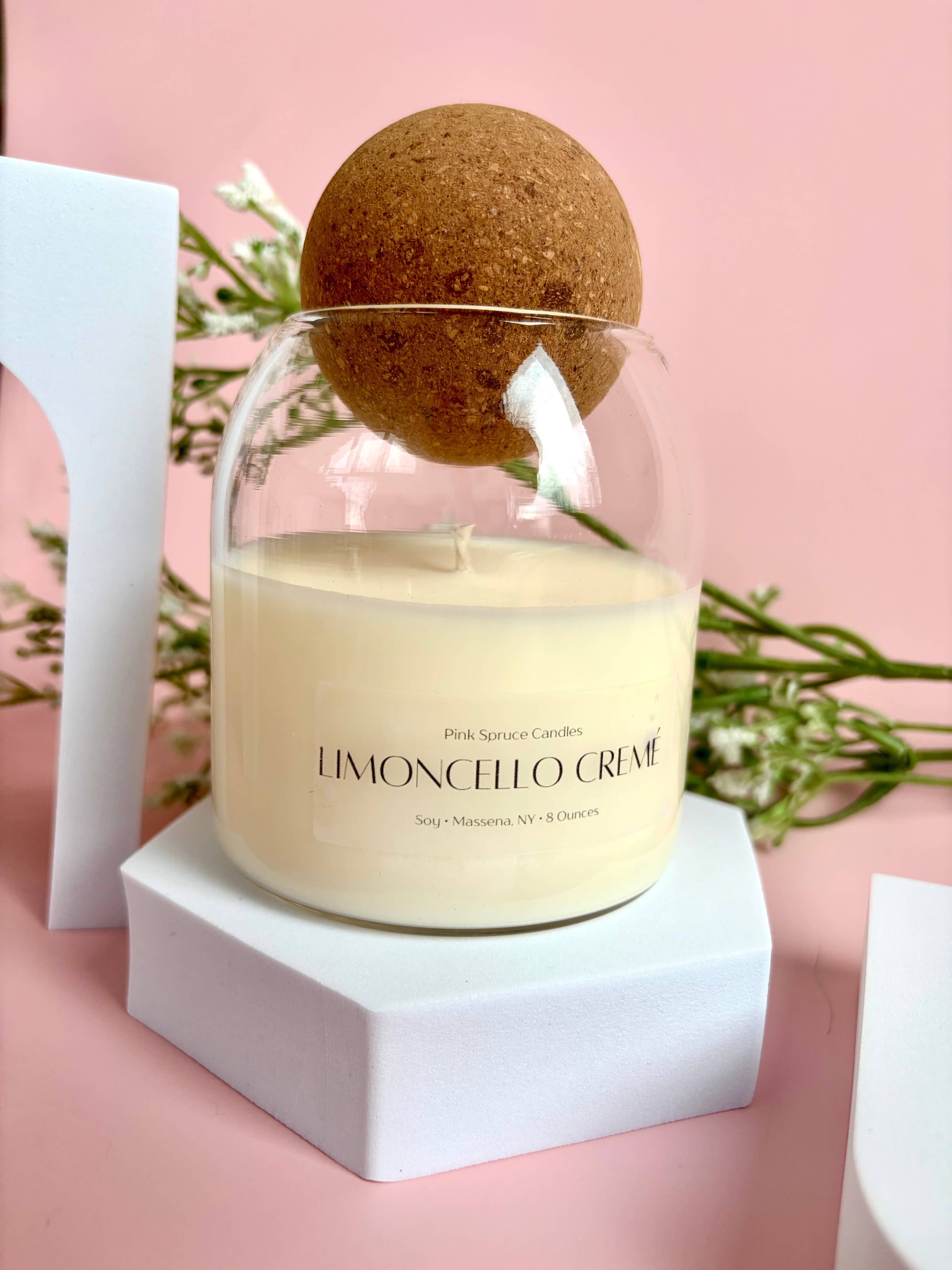 Cork Top Candle - Limoncello crème scent - spring candles 