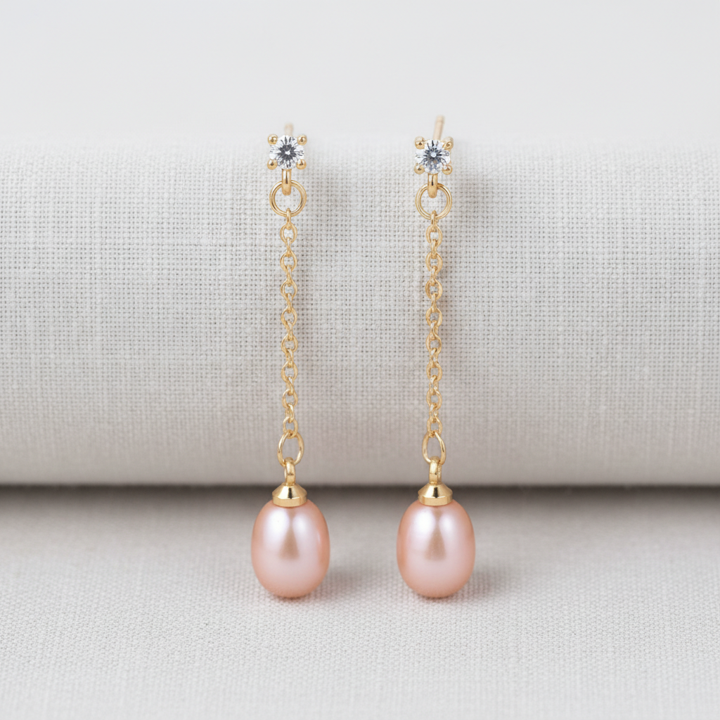Long Tassel Pearl Drop Earrings