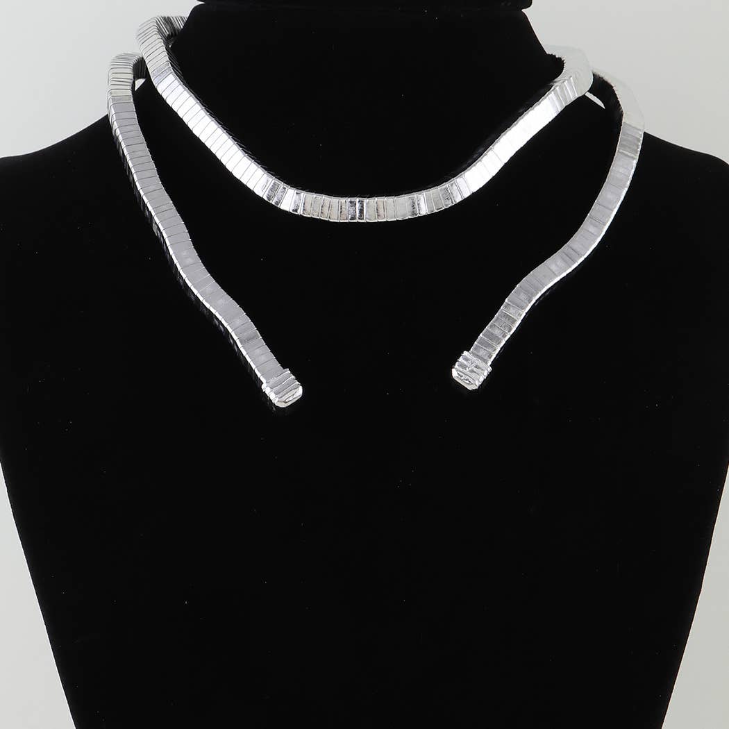 Abstract Box Chain Wrap Choker Necklace