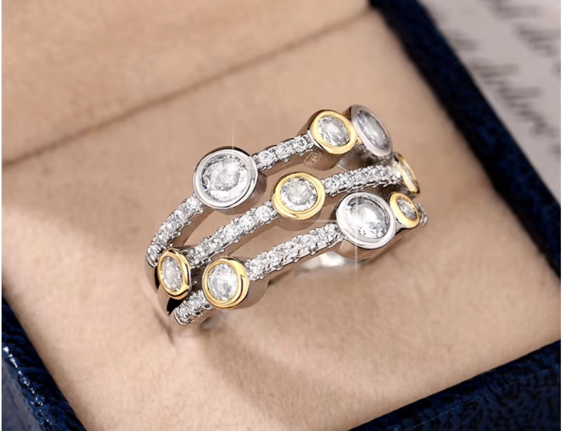 3 Layered Stone Ring