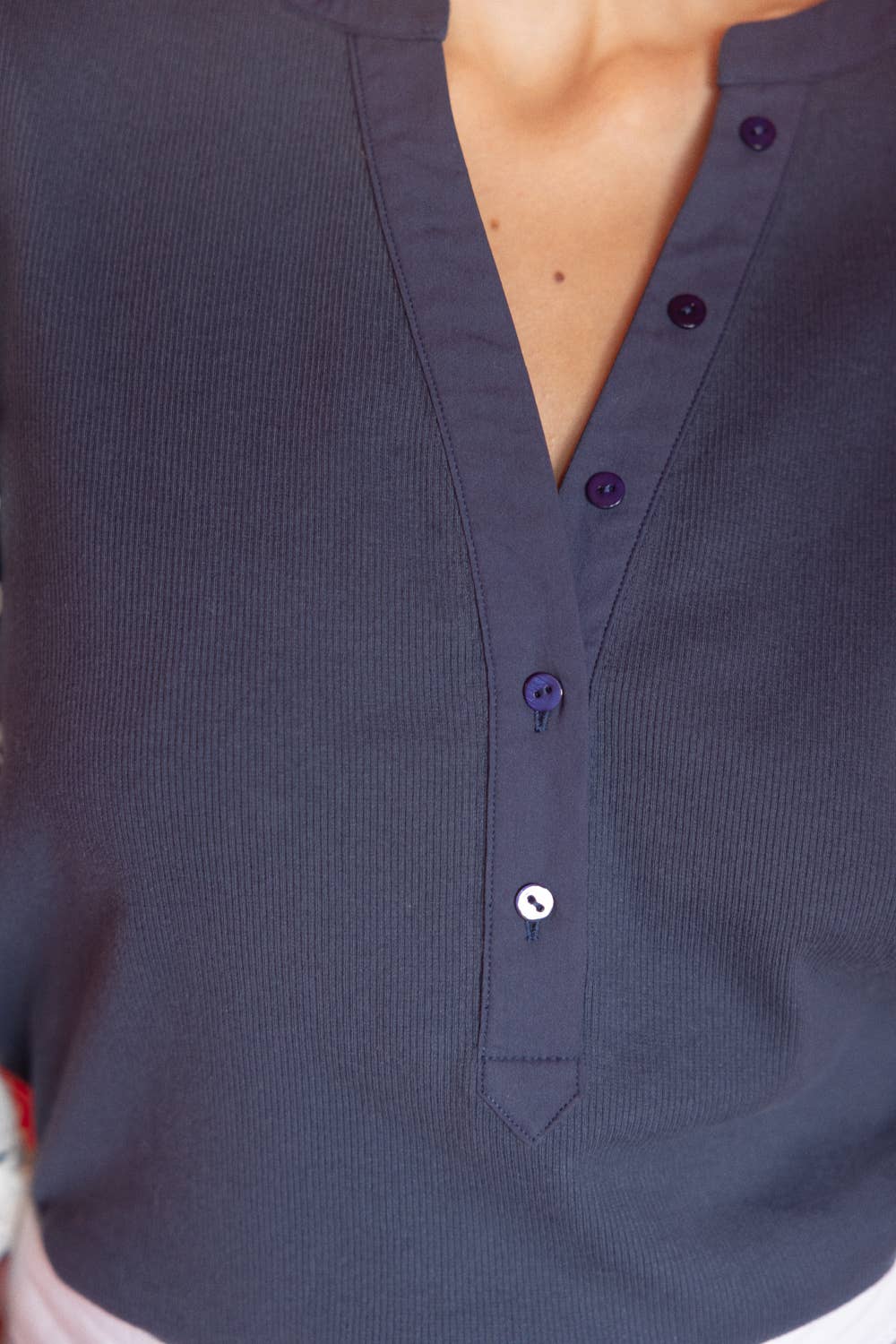 35009 Puff Striped Diamond Tull Detailed Knit Top