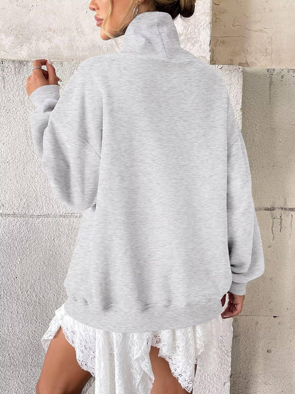 Cowlneck Pullover Sweatshirt Boutique Oversized Casual
