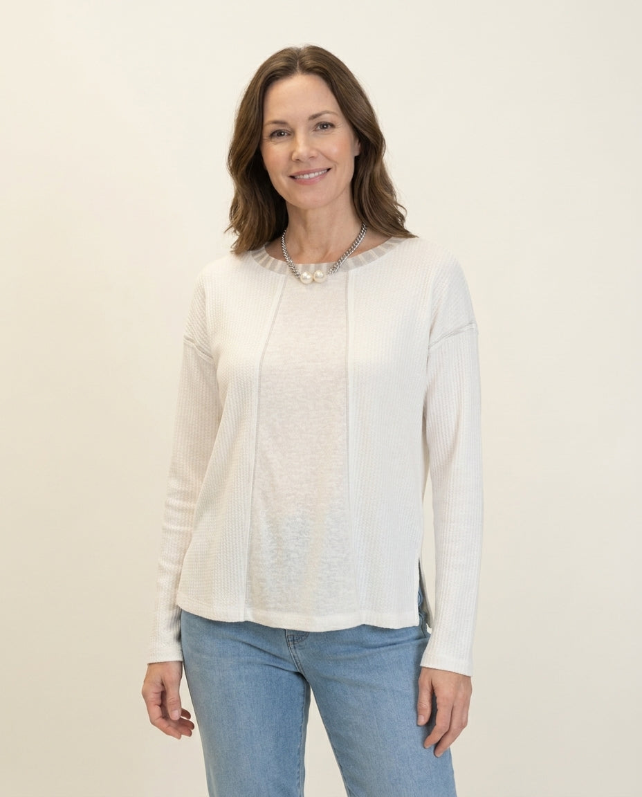 Side Slit Texured Top