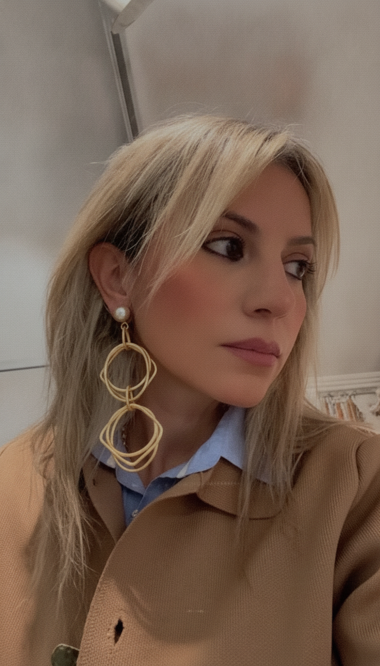 Handmaid Gold And Pearl Earring