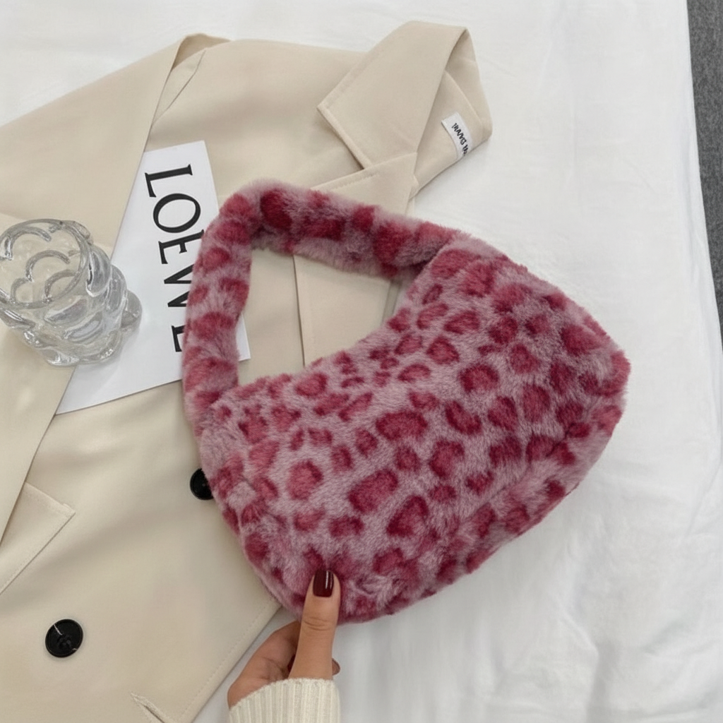 Fur Leopard Purse